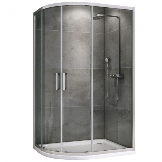 Душевое ограждение Abber Schwarzer Diamant 110x80 см AG01118, хром/прозрачное - фото 