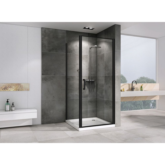 Душевое ограждение Abber Sonnenstrand 90x75 см AG04090B-S75B, чёрный/прозрачное - фото 2