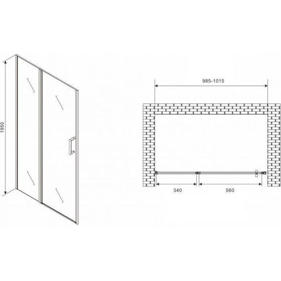 Душевая дверь Abber Sonnenstrand 100 см AG04100MS, хром/матовое - фото 4