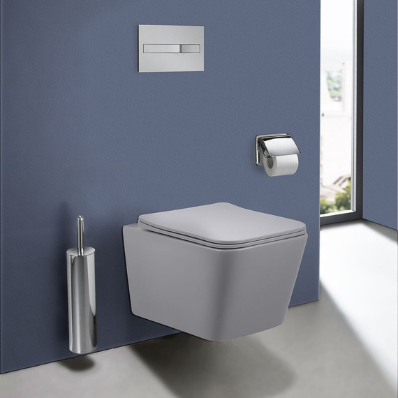 Унитаз подвесной безободковый Vincea Q-Line VT1-12MG с крышкой микролифт, серый матовый, Цвет производителя: серый - фото 2