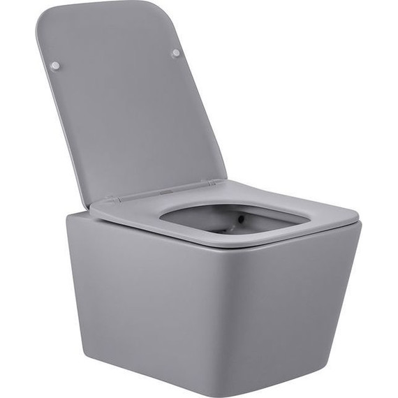 Унитаз подвесной безободковый Vincea Q-Line VT1-12MG с крышкой микролифт, серый матовый, Цвет производителя: серый - фото 4