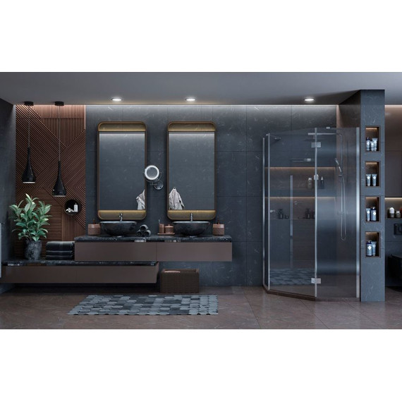 Душевое ограждение Ambassador Diamond 90x90 см 12011111R R, хром/прозрачное - фото 3