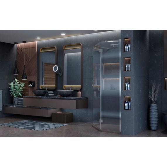 Душевое ограждение Ambassador Diamond 90x90 см 12011111R R, хром/прозрачное - фото 4