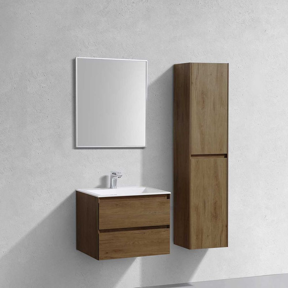 Тумба подвесная с раковиной Vincea Luka 60 см VMC-2L600TO (раковина белая VCB-13600W), дуб табак - фото 5