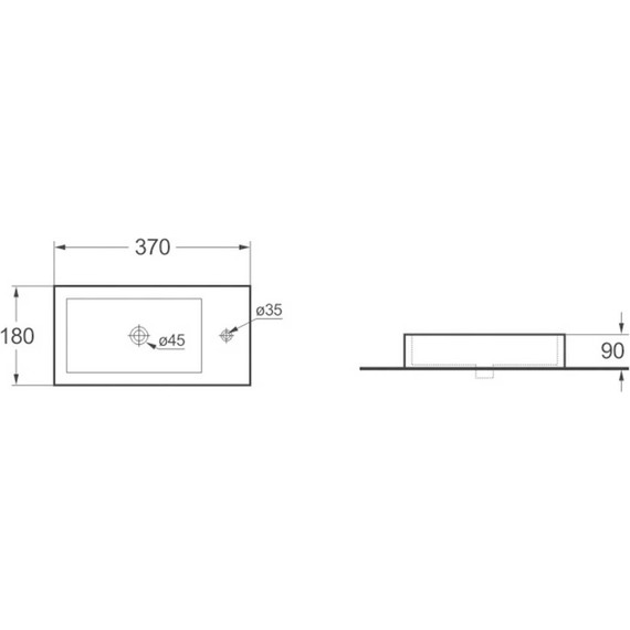 Раковина подвесная Vincea 37 см VBS-133R - фото, картинка 2 Раковина подвесная Vincea 37 см VBS-133R - фото 2