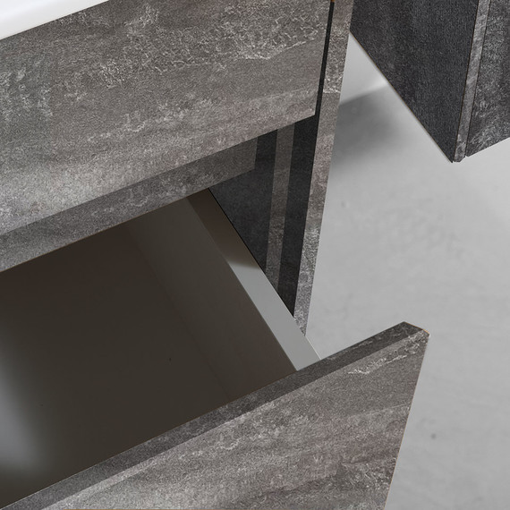 Тумба подвесная с раковиной Vincea Chiara 60 см VMC-2C600GS (раковина белая VCB-13600W), серый камень - фото 6