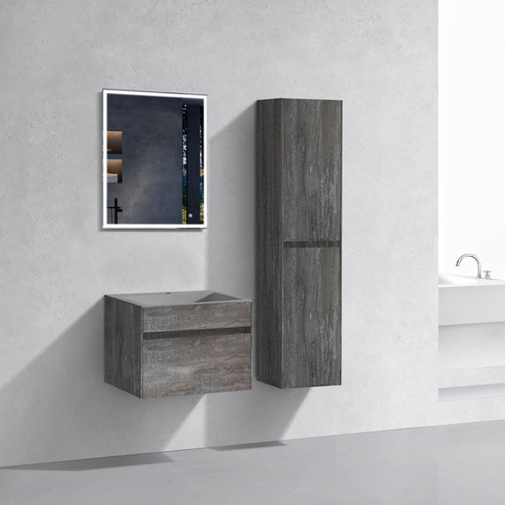 Тумба подвесная с раковиной Vincea Chiara 60 см VMC-2C600GS (раковина серая VCB-13600G), серый камень - фото 4