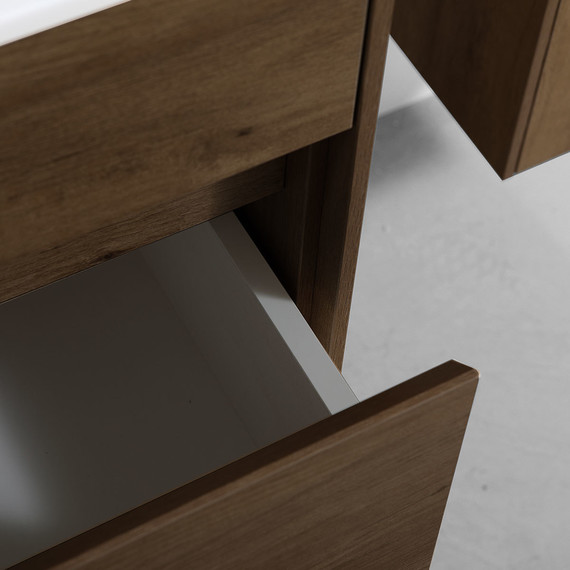 Тумба подвесная с раковиной Vincea Chiara 60 см VMC-2C600TO (раковина белая VCB-13600W), дуб табак - фото 7