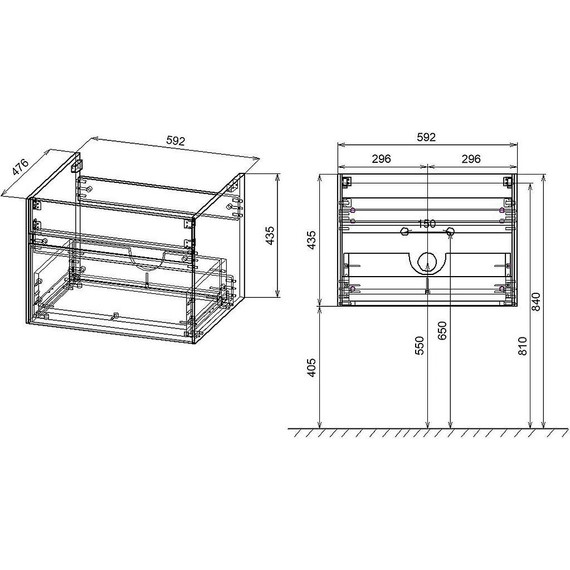 Тумба подвесная с раковиной Vincea Chiara 60 см VMC-2C600NO (раковина черная VCB-13600B), натуральный дуб - фото 7