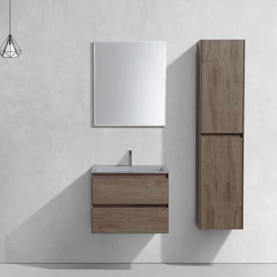 Тумба подвесная с раковиной Vincea Luka 60 см VMC-2L600RO (раковина серая VCB-13600G), тёмный дуб - фото 4