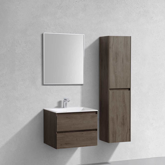 Тумба подвесная с раковиной Vincea Luka 60 см VMC-2L600RO (раковина белая VCB-13600W), тёмный дуб - фото 5