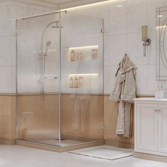 Душевое ограждение Ambassador Abner 100x100 см 10011102L L (стекло 8 мм) хром/прозрачное - фото 2