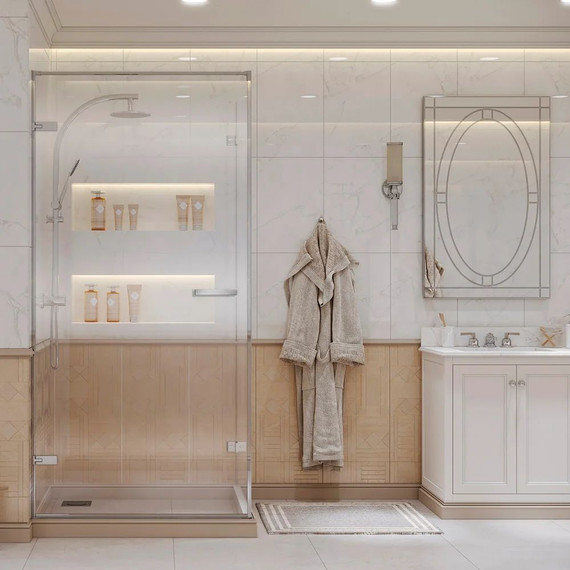 Душевое ограждение Ambassador Abner 100x100 см 10011102L L (стекло 8 мм) хром/прозрачное - фото 3