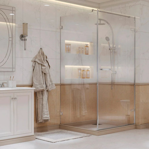 Душевое ограждение Ambassador Abner 90x90 см 10011101R R (стекло 8 мм) хром/прозрачное - фото 2