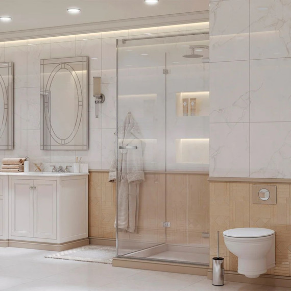 Душевое ограждение Ambassador Abner 100x100 см 10011102R R (стекло 8 мм) хром/прозрачное - фото 4