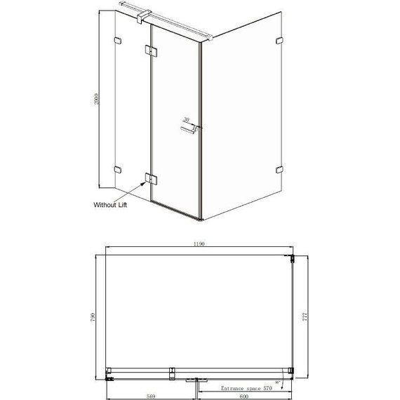 Душевое ограждение Ambassador Abner 120x80 см 10011103L L, хром/прозрачное - фото 11