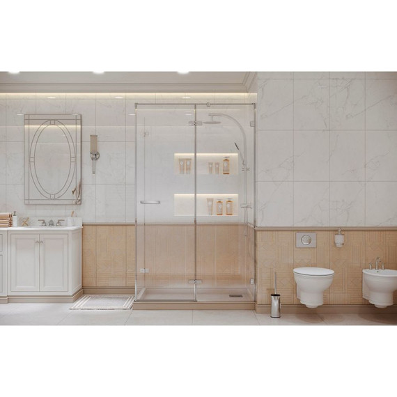 Душевое ограждение Ambassador Abner 120x80 см 10011103R R, хром/прозрачное - фото 3