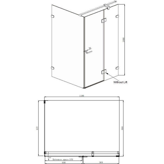 Душевое ограждение Ambassador Abner 120x90 см 10011104R R, хром/прозрачное - фото 11