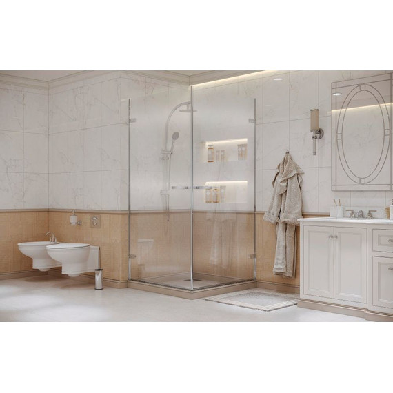 Душевое ограждение Ambassador Abner 90x90 см 10011105 (стекло 8 мм) хром/прозрачное - фото 2