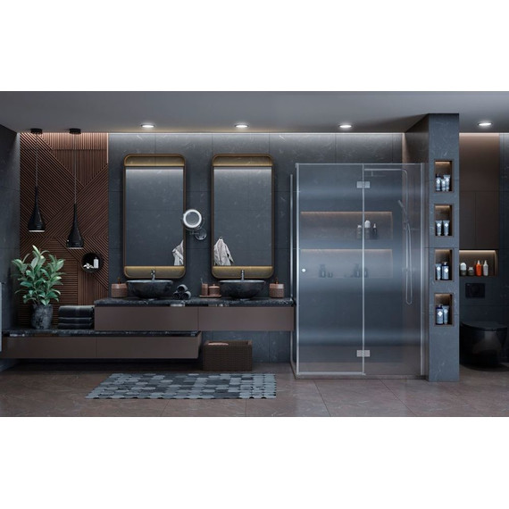 Душевое ограждение Ambassador Diamond 120x90 см 12011108R R, хром/прозрачное - фото 3