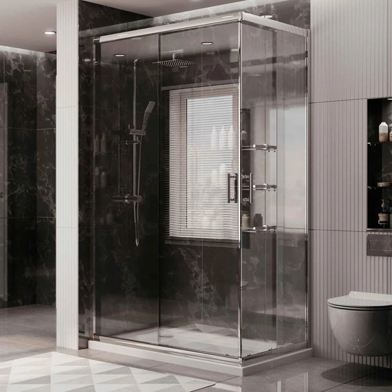 Душевое ограждение Ambassador Kingston 120x90 см 14011122, хром/прозрачное - фото 2