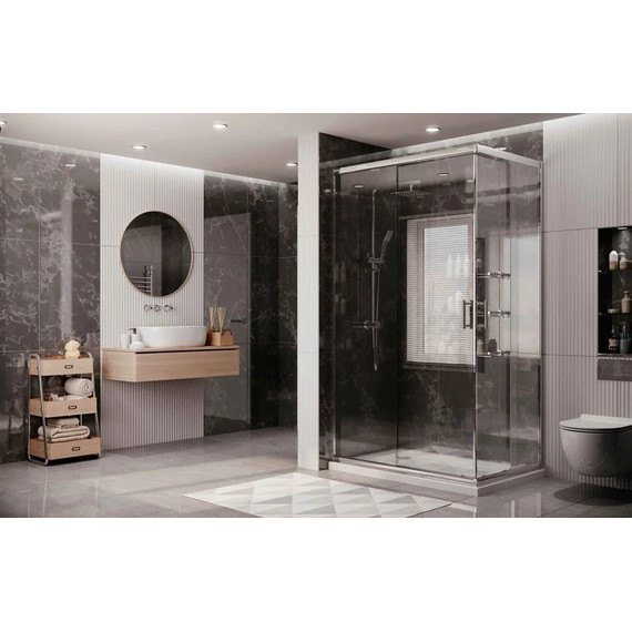 Душевое ограждение Ambassador Kingston 120x80 см 14011101, хром/прозрачное - фото 3