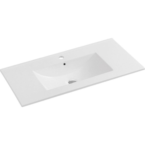 Тумба подвесная с раковиной Vincea Mia 100 см VMC-2MC100RW, тёмное дерево - фото 6