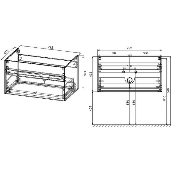 Тумба подвесная с раковиной Vincea Chiara 80 см VMC-2C800NO (раковина серая VCB-13800G), натуральный дуб - фото 8