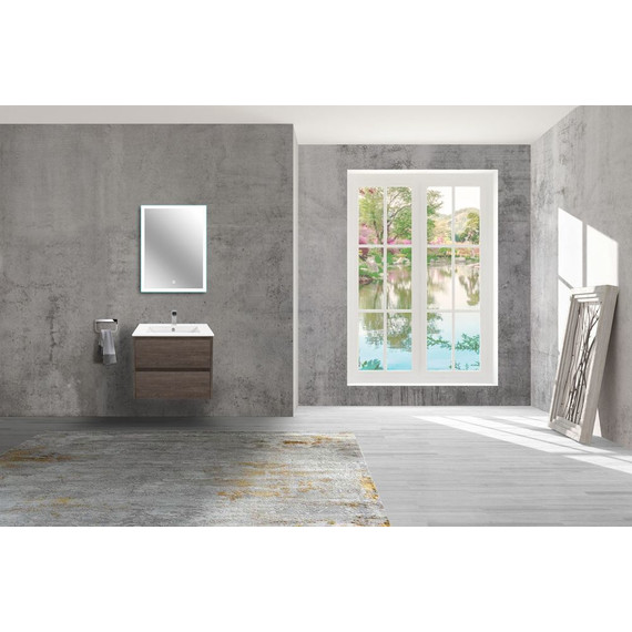 Тумба подвесная с раковиной Vincea Gio 60 см VMC-2G600RO, тёмный дуб - фото, картинка 3 Тумба подвесная с раковиной Vincea Gio 60 см VMC-2G600RO, тёмный дуб - фото 3