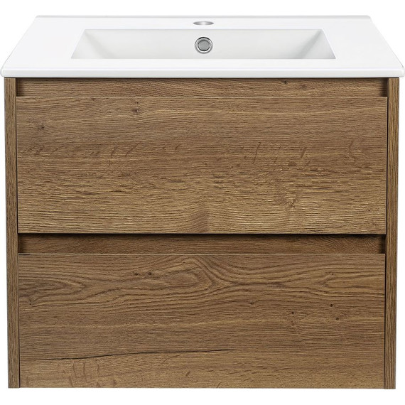 Тумба подвесная с раковиной Vincea Gio 60 см VMC-2G600TO, дуб табак - фото 4