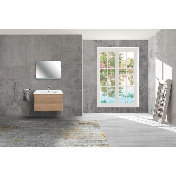 Тумба подвесная с раковиной Vincea Gio 80 см VMC-2G800NO, натуральный дуб - фото 2