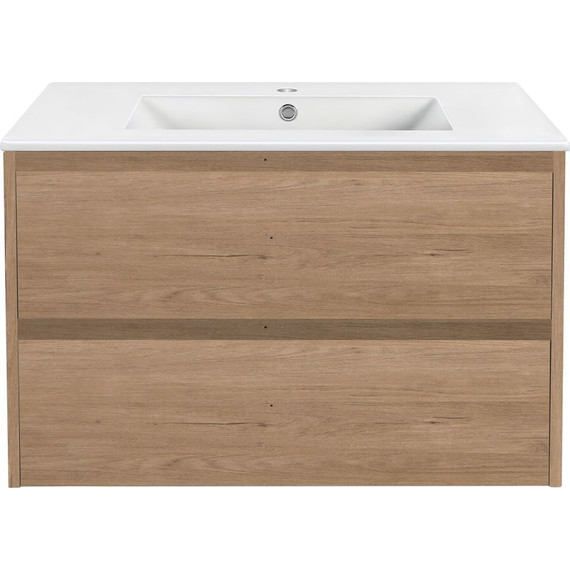 Тумба подвесная с раковиной Vincea Gio 80 см VMC-2G800NO, натуральный дуб - фото 5