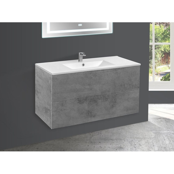 Тумба подвесная с раковиной Vincea Mia 100 см VMC-2MC100BT, бетон - фото 5