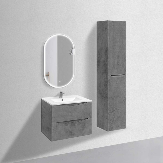 Тумба подвесная с раковиной Vincea Mia 70 см VMC-2MC700BT, бетон - фото 3