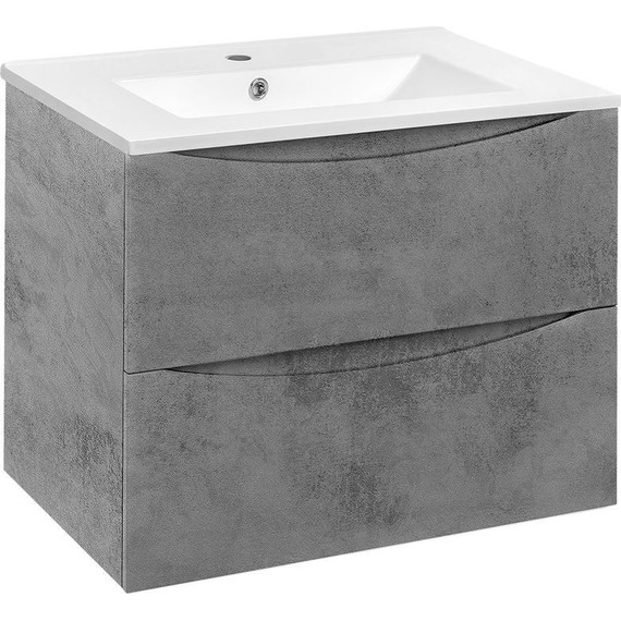 Тумба подвесная с раковиной Vincea Mia 70 см VMC-2MC700BT, бетон - фото 2