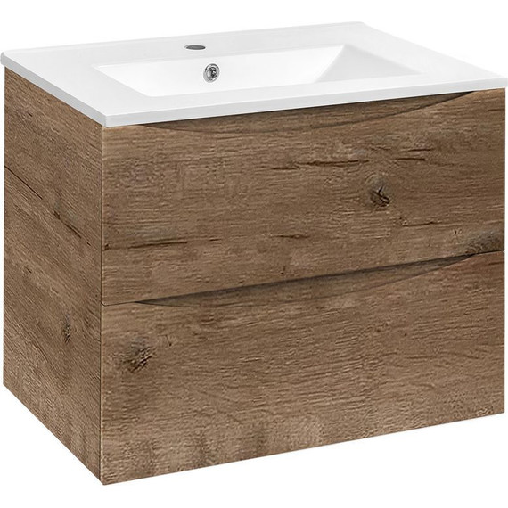 Тумба подвесная с раковиной Vincea Mia 70 см VMC-2MC700VO, дуб винтаж - фото, картинка 2 Тумба подвесная с раковиной Vincea Mia 70 см VMC-2MC700VO, дуб винтаж - фото 2