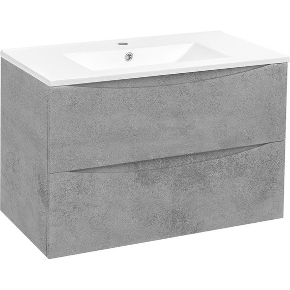 Тумба подвесная с раковиной Vincea Mia 80 см VMC-2MC800BT, бетон - фото 6