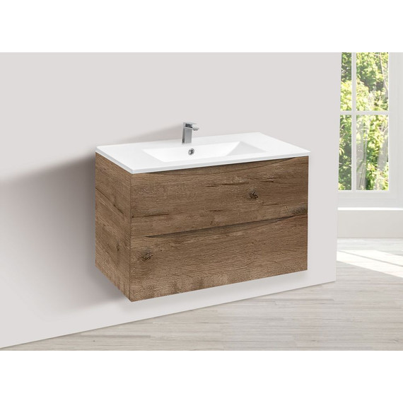 Тумба подвесная с раковиной Vincea Mia 80 см VMC-2MC800VO, дуб винтаж - фото 5