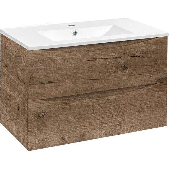 Тумба подвесная с раковиной Vincea Mia 80 см VMC-2MC800VO, дуб винтаж - фото 6