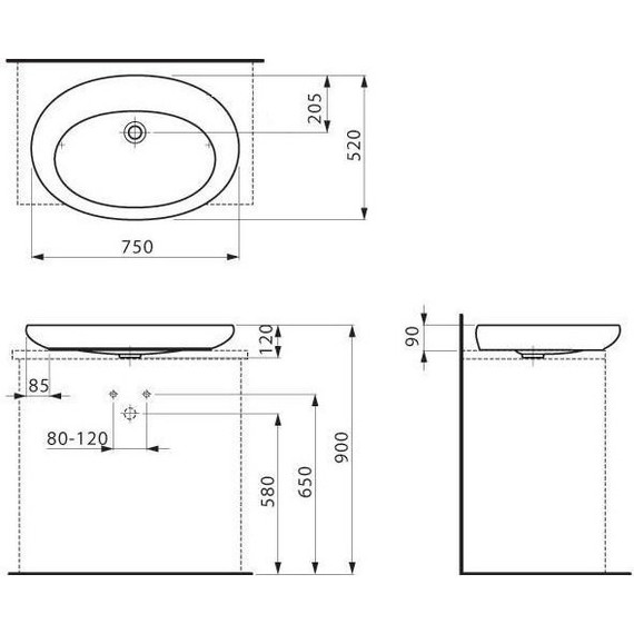 Раковина-чаша Laufen ILBAGNOALESSI ONE 75 см 8.1897.2.400.104.1 - фото, картинка 3 Раковина-чаша Laufen ILBAGNOALESSI ONE 75 см 8.1897.2.400.104.1 - фото 3