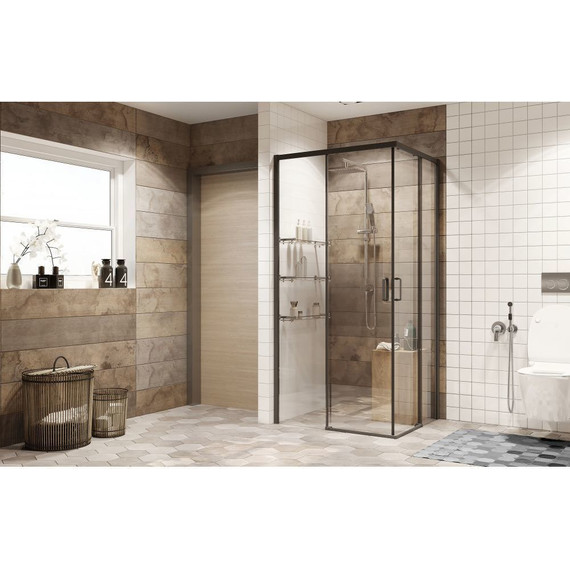 Душевое ограждение Ambassador Queen 100x100 см 11011204Black, чёрный/прозрачное - фото 2