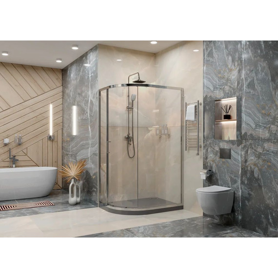 Душевое ограждение Ambassador Kingston 100x80 см 14011114, хром/прозрачное - фото 3