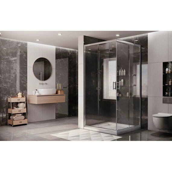 Душевое ограждение Ambassador Kingston 90x90 см 14011102, хром/прозрачное - фото 3