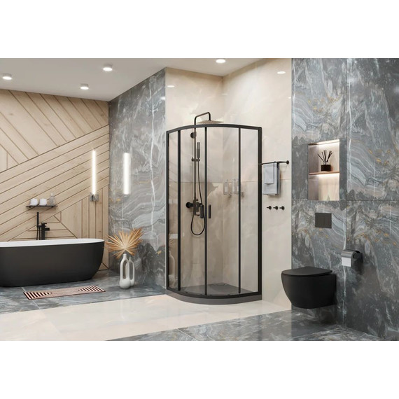Душевое ограждение Ambassador Kingston 90x90 см 14011204, чёрный/прозрачное - фото 3