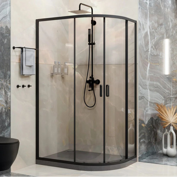 Душевое ограждение Ambassador Kingston 120x80 см 14011208, чёрный/прозрачное - фото 2