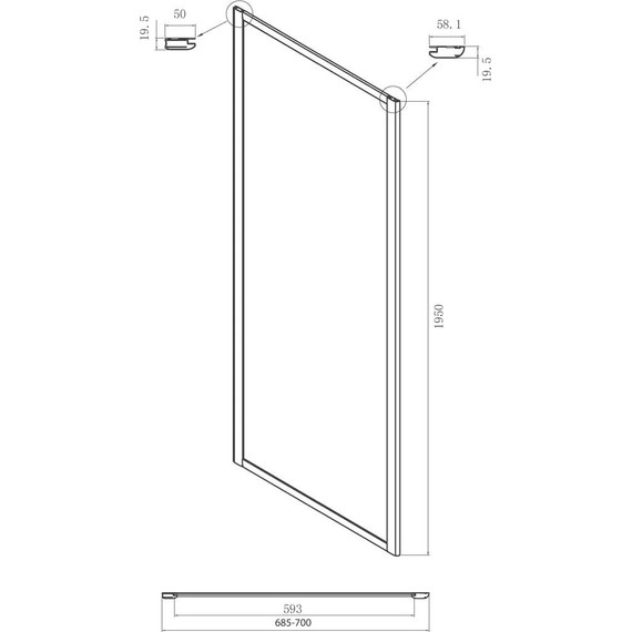 Душевое ограждение Ambassador Forsa 110x70 см 17021102NX-70NX, хром/прозрачное - фото 6