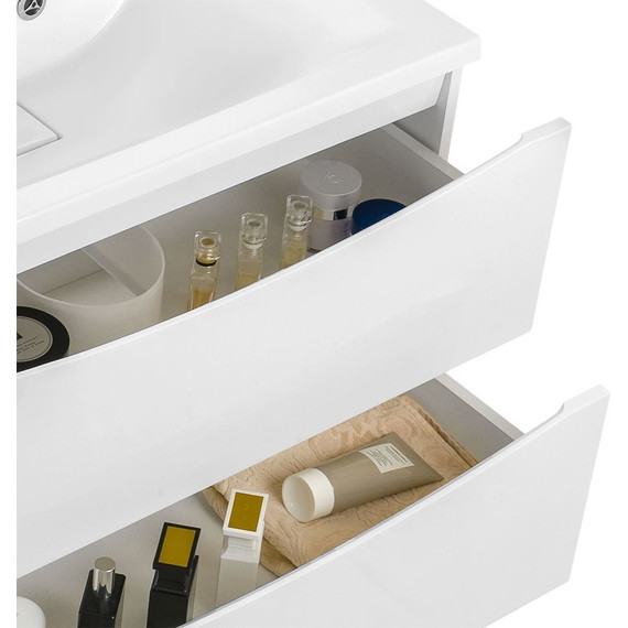 Тумба подвесная с раковиной Vincea Mia 65 см VMC-2MA650GW, белый глянец - фото 4