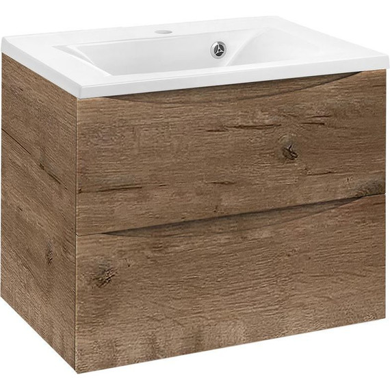 Тумба подвесная с раковиной Vincea Mia 65 см VMC-2MA650VO, дуб винтаж - фото 2
