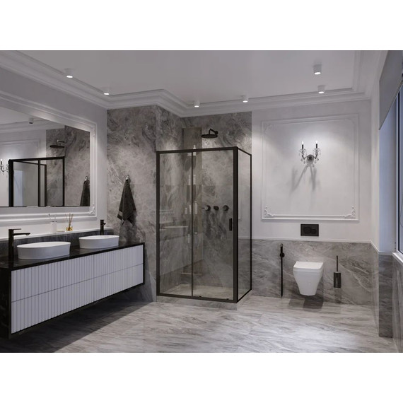 Душевое ограждение Ambassador Forsa 110x80 см 17021217AB-80AB, чёрный/прозрачное - фото 3