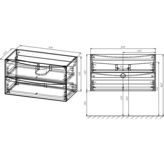 Тумба подвесная с раковиной Vincea Mia 90 см VMC-2MA900RW (раковина белая VCB-3M900W), тёмное дерево - фото 13
